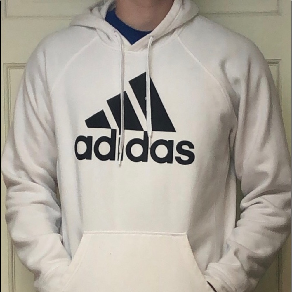 Men’s Adidas white hoodie.